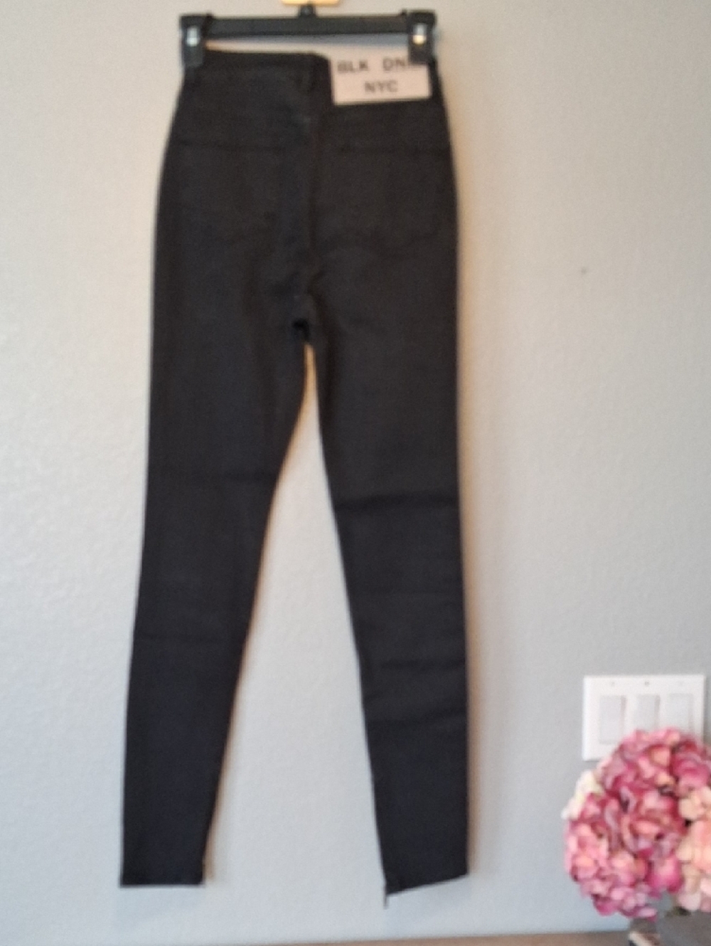 BLK DNM Black Skinny High-Rise Jeans with Ankle Zips - Picture 8 of 9
